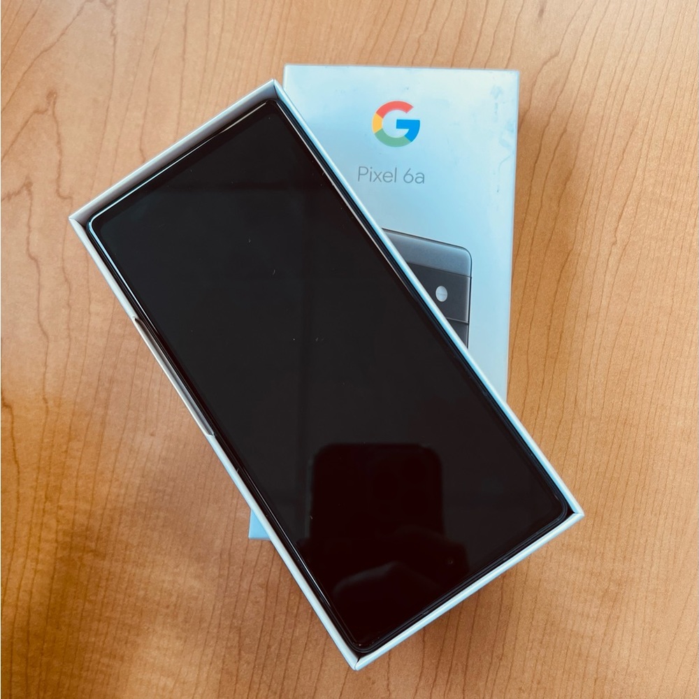 Google Pixel 6a. Brand New. Got it for a phone plan promotion. Charcoal. 126 GB.